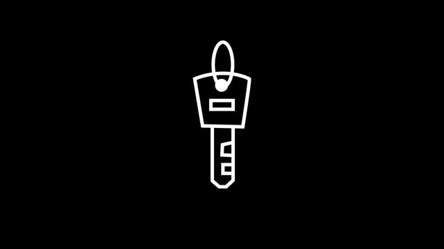 Digital key animation: smart access, cybersecurity and data encryption concept data security