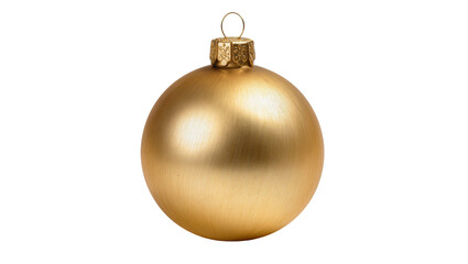 Shiny golden Christmas bauble with ornate cap