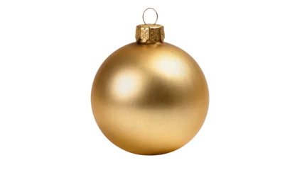 Fotobehang Goud Shiny golden Christmas bauble with ornate cap  © Leon