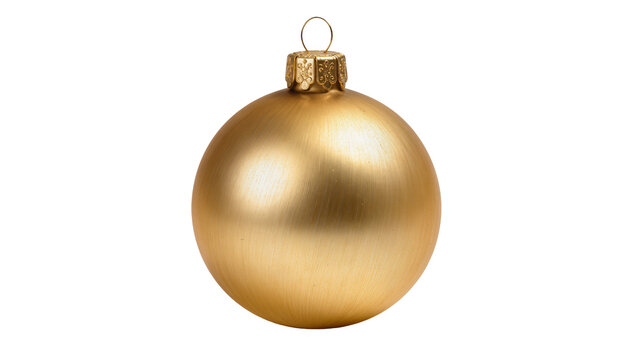 Shiny golden Christmas bauble with ornate cap
