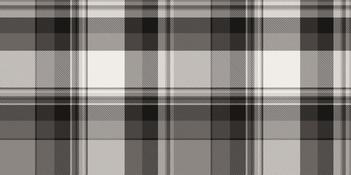 A traditional tartan plaid pattern with a balanced check structure and grey and dark tones. The seamless textile background recreates a woven fabric look with a natural decorative character.