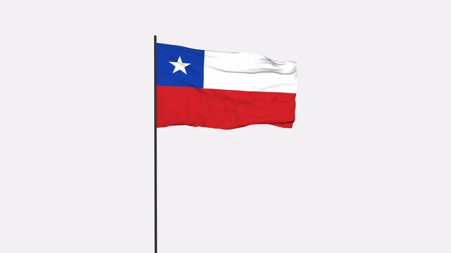 Chile Flag Animation 4K Transparent Background with Alpha Channel