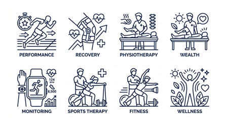 Obraz premium Cardiology and heart care outline icon set with cardiovascular health symbols