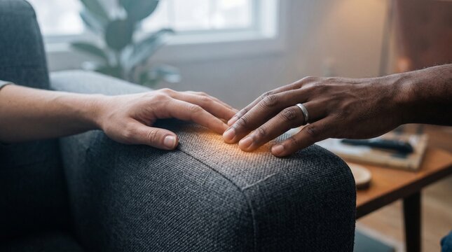 Diverse Hands Interacting with Glowing Smart Fabric Interface