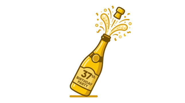37th Birthday Celebration: Champagne Bottle Popping Cork with Confetti