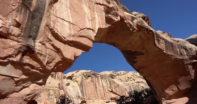 Hickman Bridge in Capitol Reef National Park, Utah from below