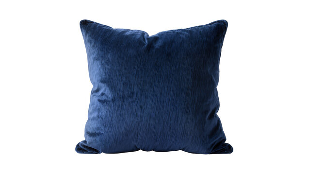 Textured dark blue velvet throw pillow
