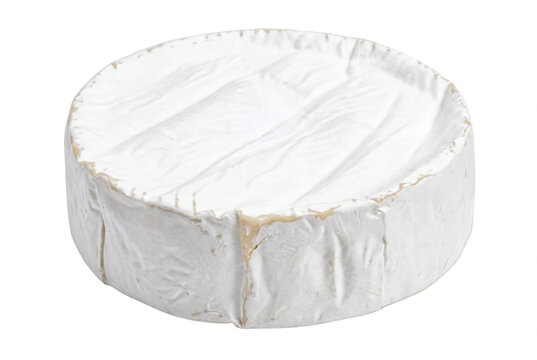 Whole Camembert Cheese Wheel on Dark Surface