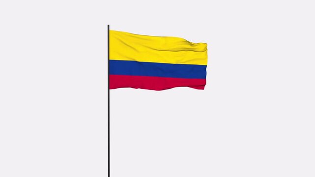 Colombia Flag Animation 4K Transparent Background with Alpha Channel