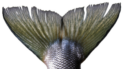 Fish tail fin with scales