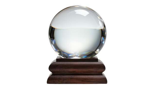 Crystal ball on dark wood stand