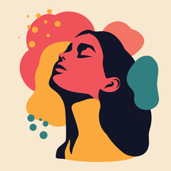 Abstract Portrait of a Beautiful Woman in Modern Art Style © sankarpada