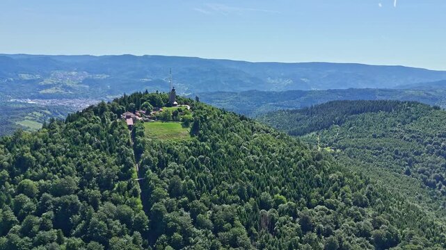Aerial View of the Merkur Funicular Railway Tracks