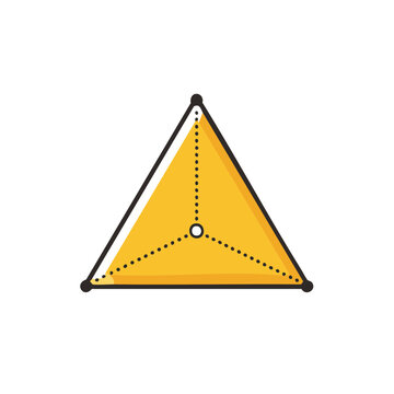 Yellow Equilateral Triangle with Center Point