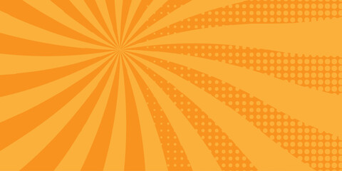 Fototapeta premium Vector sunray stripe background. Light sunburst glowing background. Sunburst pattern summer social banner. vector illustration pattern beam rays. Spiral dot radial striped backdrop design.