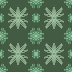 Fototapeta premium Nature-inspired tiled seamless pattern sage green bohemian botanical floral theme good for fabric pattern gift wrapper
