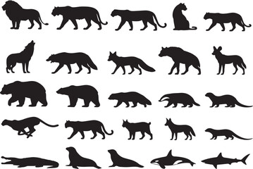 Fototapeta premium wild animals silhouettes