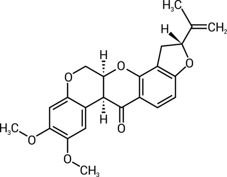 Rotenone Chemical Structure Botanical Insecticide Isoflavonoid Molecule Diagram