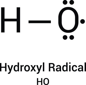Hydroxyl Radical Chemical Structure Reactive Oxygen Species Molecule Diagram