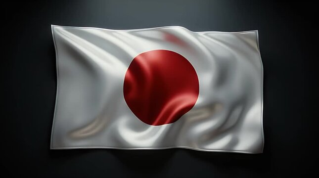 Flag Scene Waving in Dark Studio Light