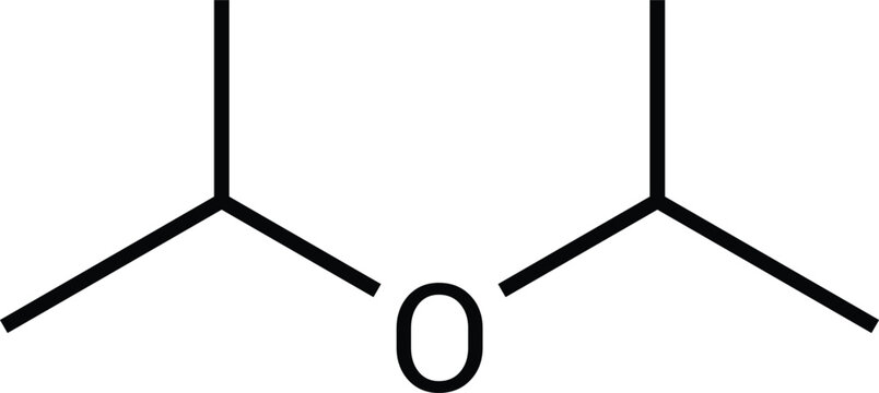 Diisopropyl Ether Chemical Structure Ether Solvent Molecule Diagram
