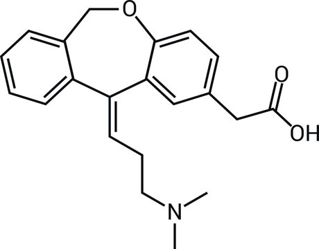 Doxepin Chemical Structure Tricyclic Antidepressant Drug Molecule Diagram