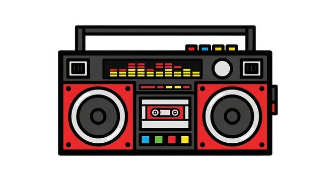 Boombox vector illustration of a retro portable radio