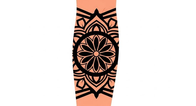 Black ink mandala illustration designed for an arm tattoo