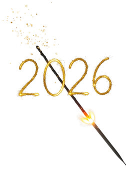 Burning matchstick with 2026 text.