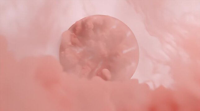 Pink Cloudy Substance Expanding On White Surface