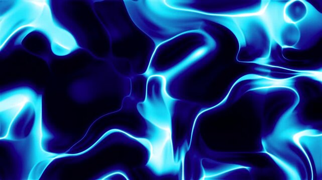 Flowing Liquid Chrome Ridges with Metallic Wave Motion Animation Loop Featuring Reflective Silver Surface and Futuristic Technology Concept. 4K Video