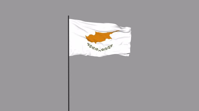 Cyprus Flag Animation 4K Transparent Background with Alpha Channel
