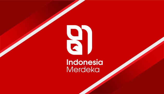 Modern Minimalist 81st Indonesia Merdeka 2026 background featuring red and white patriotic colors with clean corporate design for national celebrations. Vector Illustration