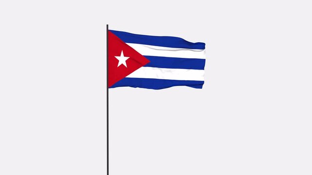 Cuba Flag Animation 4K Transparent Background with Alpha Channel
