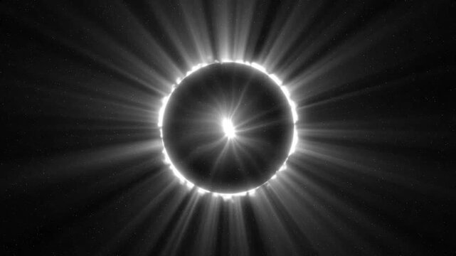 Light particles, eclipse glowing with light rays during celestial event Isolated, dust and glitter particles on transparent background