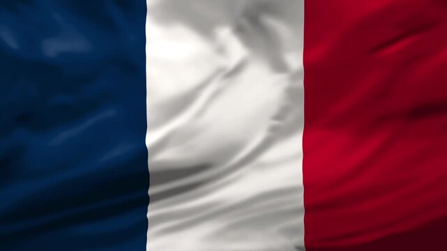 Flag of the France waving animation. looping National France flag animation background 4k
