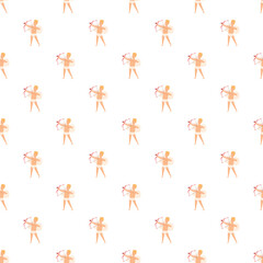 Naklejka premium Cupid angels forming a seamless pattern, symbolizing love and romance