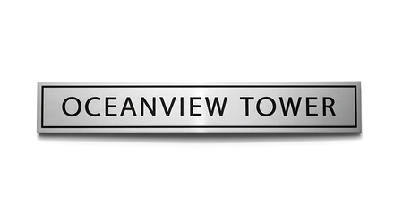 Fototapeta premium Oceanview Tower Sign on White Background.