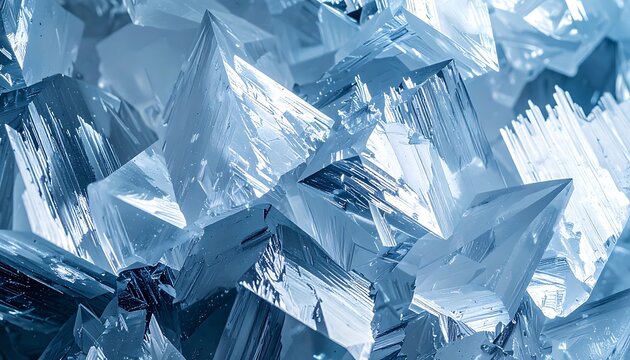 Closeup of crystalline ice formation structure.