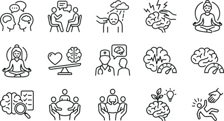 Obraz premium Collection of human emotion and activity doodle illustrations
