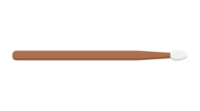 Single Drumstick with White Tip Isolated on White Background