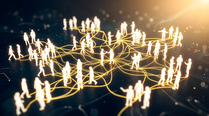 Obraz premium Abstract network of interconnected people representing social connection and communication