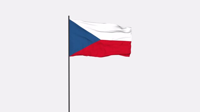 Czech Republic Flag Animation 4K Transparent Background with Alpha Channel