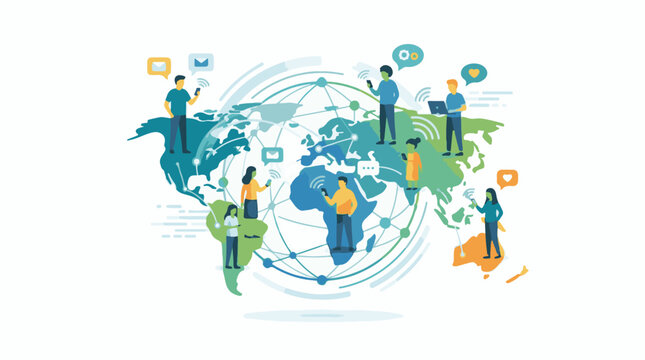 Illustration of people communicating globally
