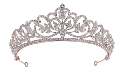 Ornate diamond tiara with floral leaf motifs and central gem © Paul