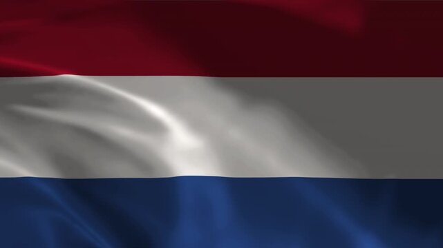Flag of the Netherlands waving animation. looping National France flag animation background 4k
