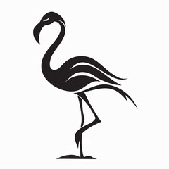 Fototapeta premium Stylish Flamingo Icon Logo Design Vector Isolated On White Background