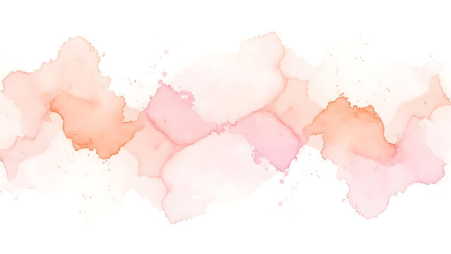 Watercolor peach pink orange abstract background