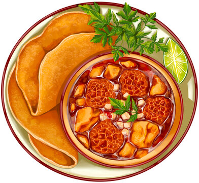 Menudo Mexican Food Illustration