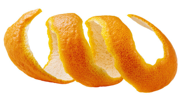 Orange peel spiral twist with textured zest and white pith